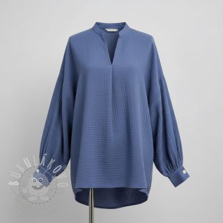 Dvojitá gázovina/mušelín midnight blue