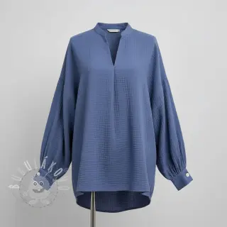 Dvojitá gázovina/mušelín midnight blue