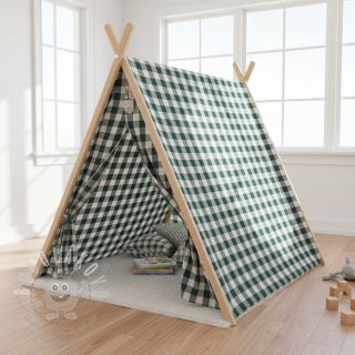 Dvojitá gázovina/mušelín Double sided CHECKS MINI cyan