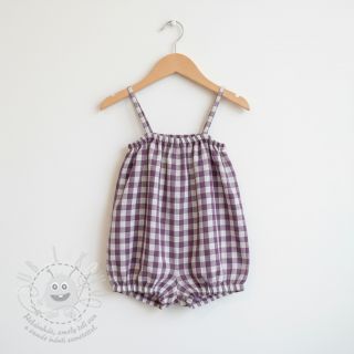 Dvojitá gázovina/mušelín Double sided CHECKS MINI grape