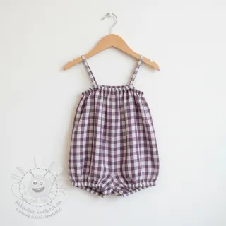 Dvojitá gázovina/mušelín Double sided CHECKS MINI grape