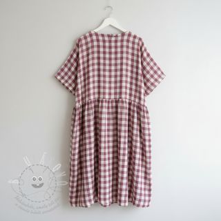 Dvojitá gázovina/mušelín Double sided CHECKS MINI rosewood