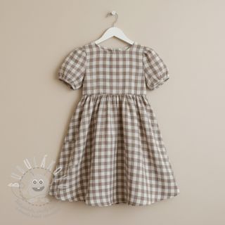 Dvojitá gázovina/mušelín Double sided CHECKS MINI sand