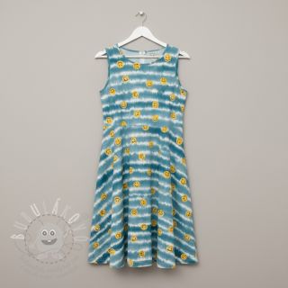 Dvojitá gázovina/mušelín Happy faces jeans digital print