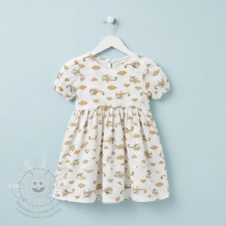 Dvojitá gázovina/mušelín Helicopters off white