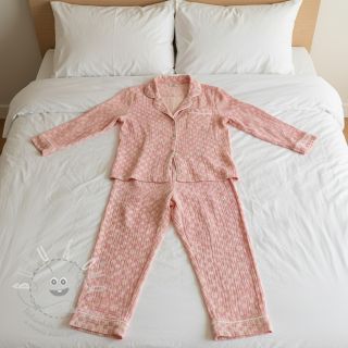 Dvojitá gázovina/mušelín JACQUARD Dots pink