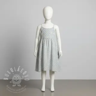 Dvojitá gázovina/mušelín JACQUARD Dots light blue
