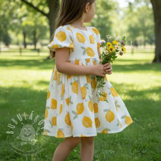 Dvojitá gázovina/mušelín Lemons white