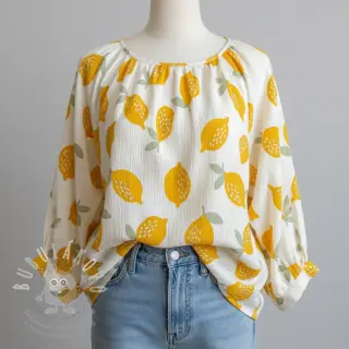 Dvojitá gázovina/mušelín Lemons white