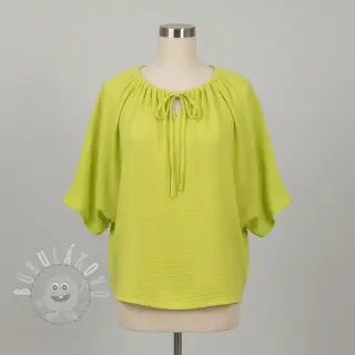 Dvojitá gázovina/mušelín NEON YELLOW ORGANIC
