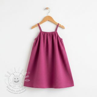 Dvojitá gázovina/mušelín cerise ORGANIC