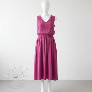 Dvojitá gázovina/mušelín cerise ORGANIC