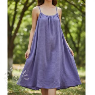 Dvojitá gázovina/mušelín lavender ORGANIC