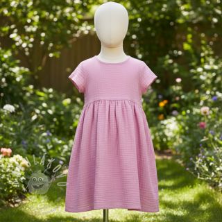 Dvojitá gázovina/mušelín light pink ORGANIC