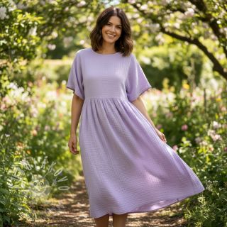 Dvojitá gázovina/mušelín bright violet