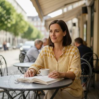 Dvojitá gázovina/mušelín Double sided CHECKS MINI ochre