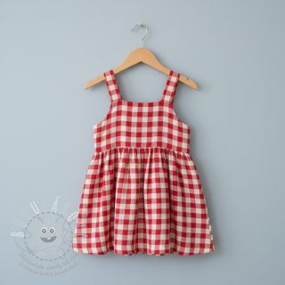 Dvojitá gázovina/mušelín Double sided CHECKS MINI red