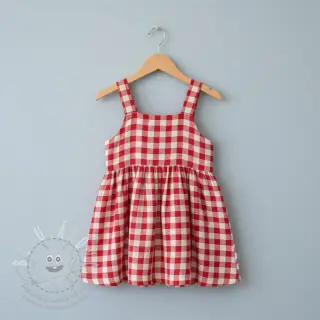 Dvojitá gázovina/mušelín Double sided CHECKS MINI red