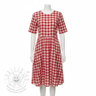 Dvojitá gázovina/mušelín Double sided CHECKS MINI red