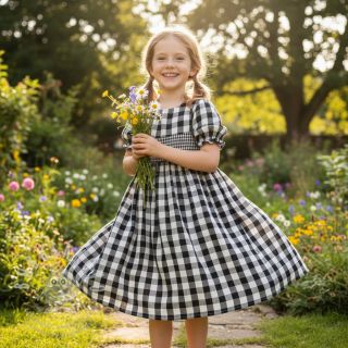 Dvojitá gázovina/mušelín Double sided CHECKS MINI black