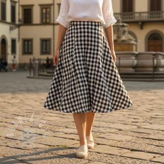 Dvojitá gázovina/mušelín Double sided CHECKS MINI black