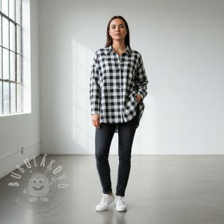 Dvojitá gázovina/mušelín Double sided CHECKS MINI black