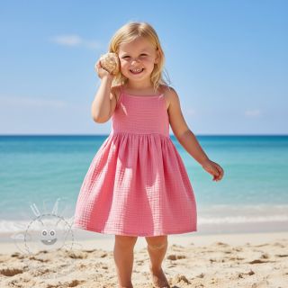 Dvojitá gázovina/mušelín pink ORGANIC