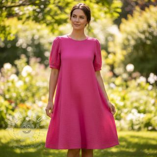 Dvojitá gázovina/mušelín fuchsia