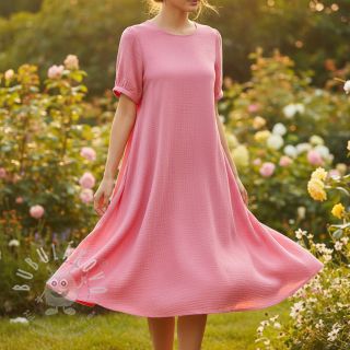 Dvojitá gázovina/mušelín pink