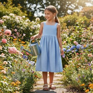 Dvojitá gázovina/mušelín blue heaven ORGANIC