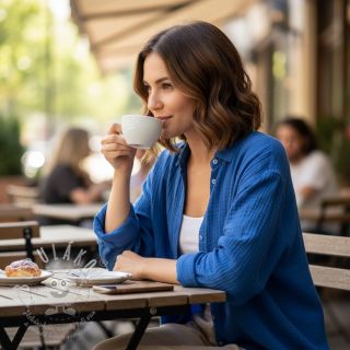 Dvojitá gázovina/mušelín cobalt