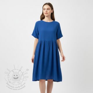 Dvojitá gázovina/mušelín cobalt ORGANIC