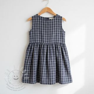 Dvojitá gázovina/mušelín Double sided Checks navy melange