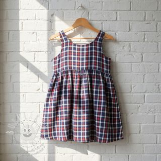 Dvojitá gázovina/mušelín Double sided Checks navy