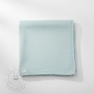 Dvojitá gázovina/mušelín baby blue ORGANIC