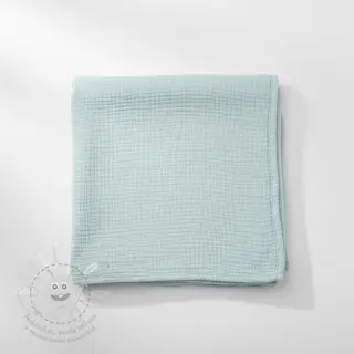 Dvojitá gázovina/mušelín baby blue ORGANIC