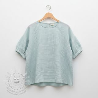 Dvojitá gázovina/mušelín baby blue ORGANIC