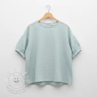 Dvojitá gázovina/mušelín baby blue ORGANIC