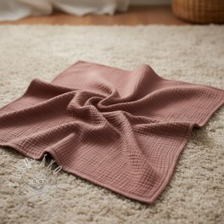 Dvojitá gázovina/mušelín old blush ORGANIC