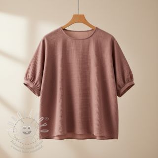 Dvojitá gázovina/mušelín old blush ORGANIC