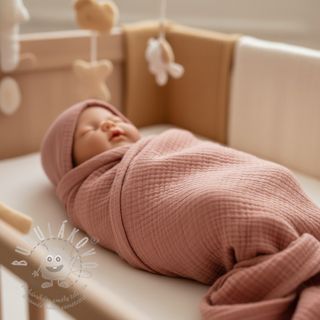 Dvojitá gázovina/mušelín blush ORGANIC