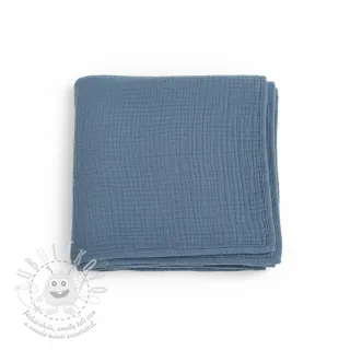 Dvojitá gázovina/mušelín jeans blue