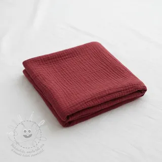 Dvojitá gázovina/mušelín bordeaux