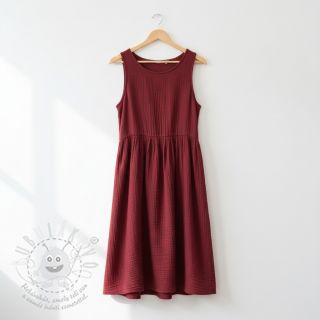 Dvojitá gázovina/mušelín bordeaux