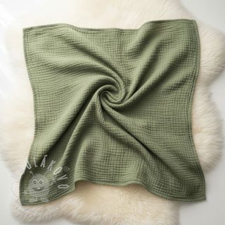 Dvojitá gázovina/mušelín moss green