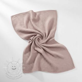 Dvojitá gázovina/mušelín old rose