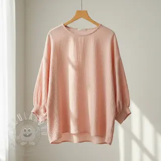 Dvojitá gázovina/mušelín light salmon ORGANIC