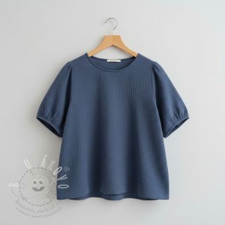 Dvojitá gázovina/mušelín jeans blue ORGANIC