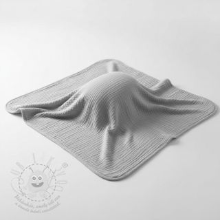 Dvojitá gázovina/mušelín light grey ORGANIC