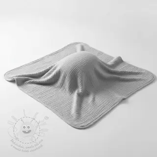 Dvojitá gázovina/mušelín light grey ORGANIC